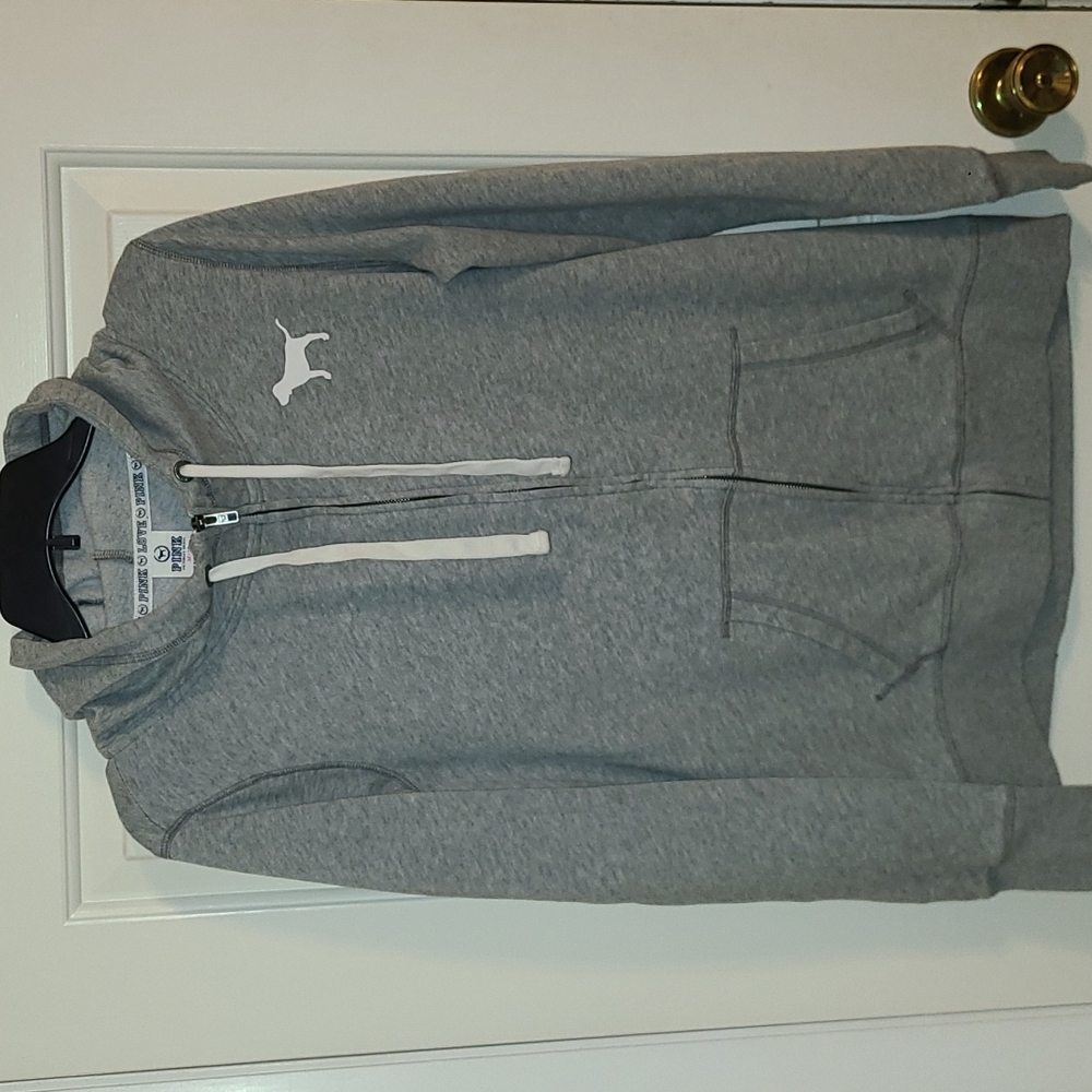 PINK Zip Up Hooded Sweatshirt